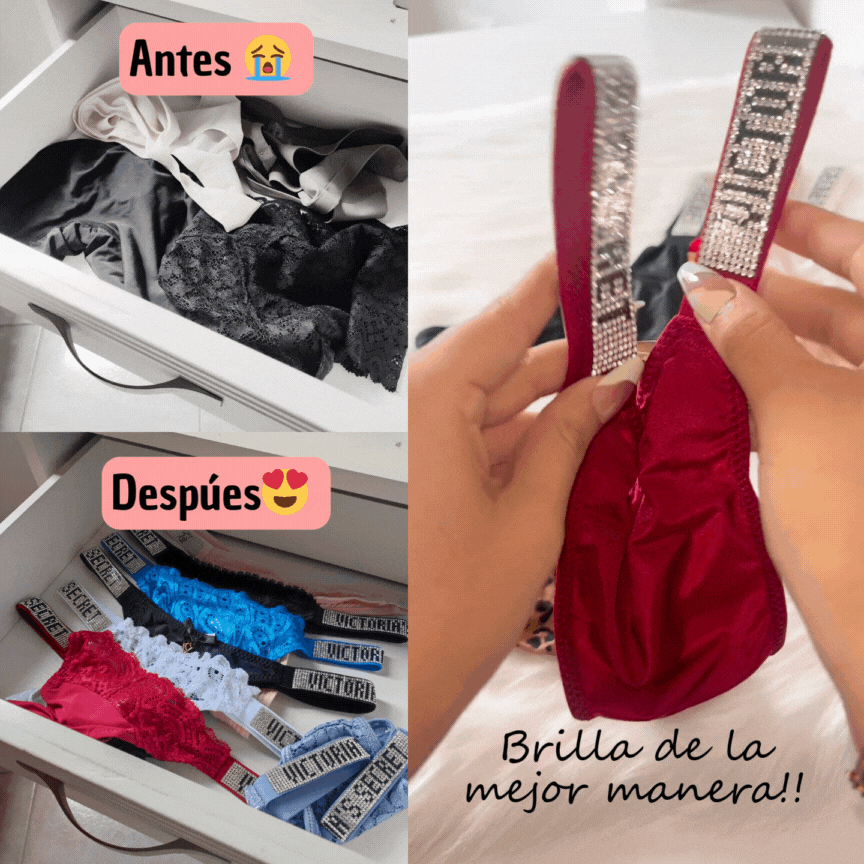SET X5 TANGAS V'S DIAMANTADAS (Encaje y Seda fría)🔥
