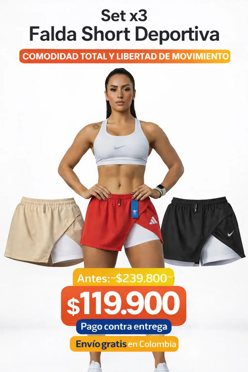 SET X 3 FALDA SHORT