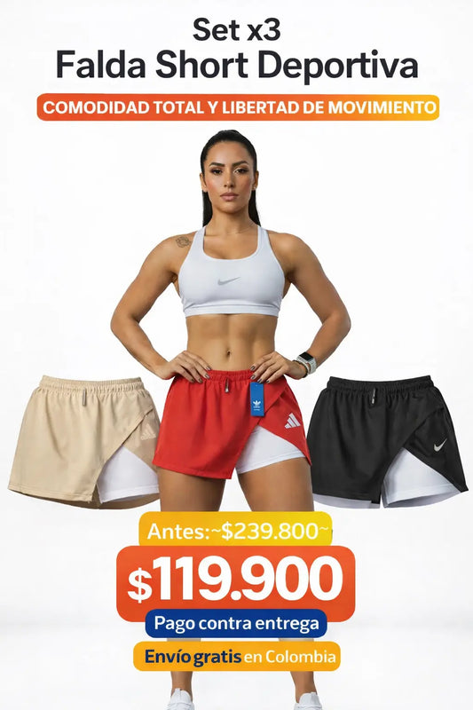SET X 3 FALDA SHORT
