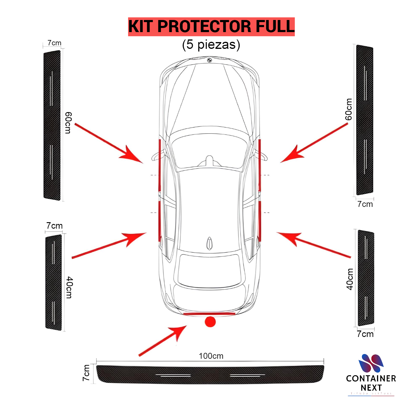 🤩KIT PROTECTOR DE ESTRIBO INCLUYE MALETERO😝